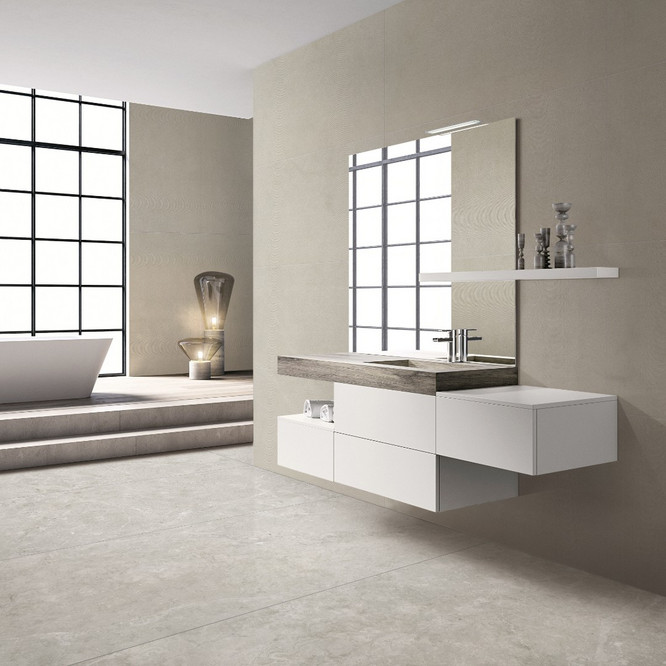 керамогранит под бетон Waves beige structural 600*1200