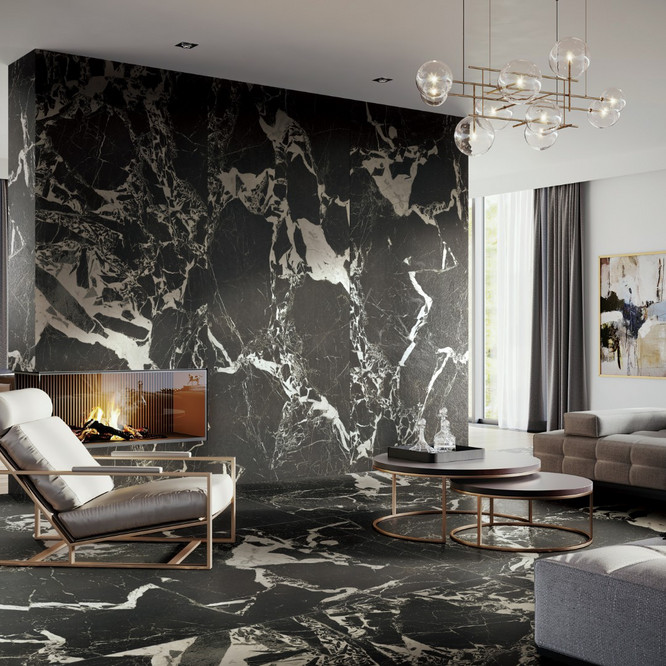керамогранит для бассейна Black marble structure 600*1200